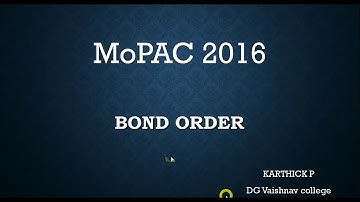 MoPAC 4 - Bond Order Calculations
