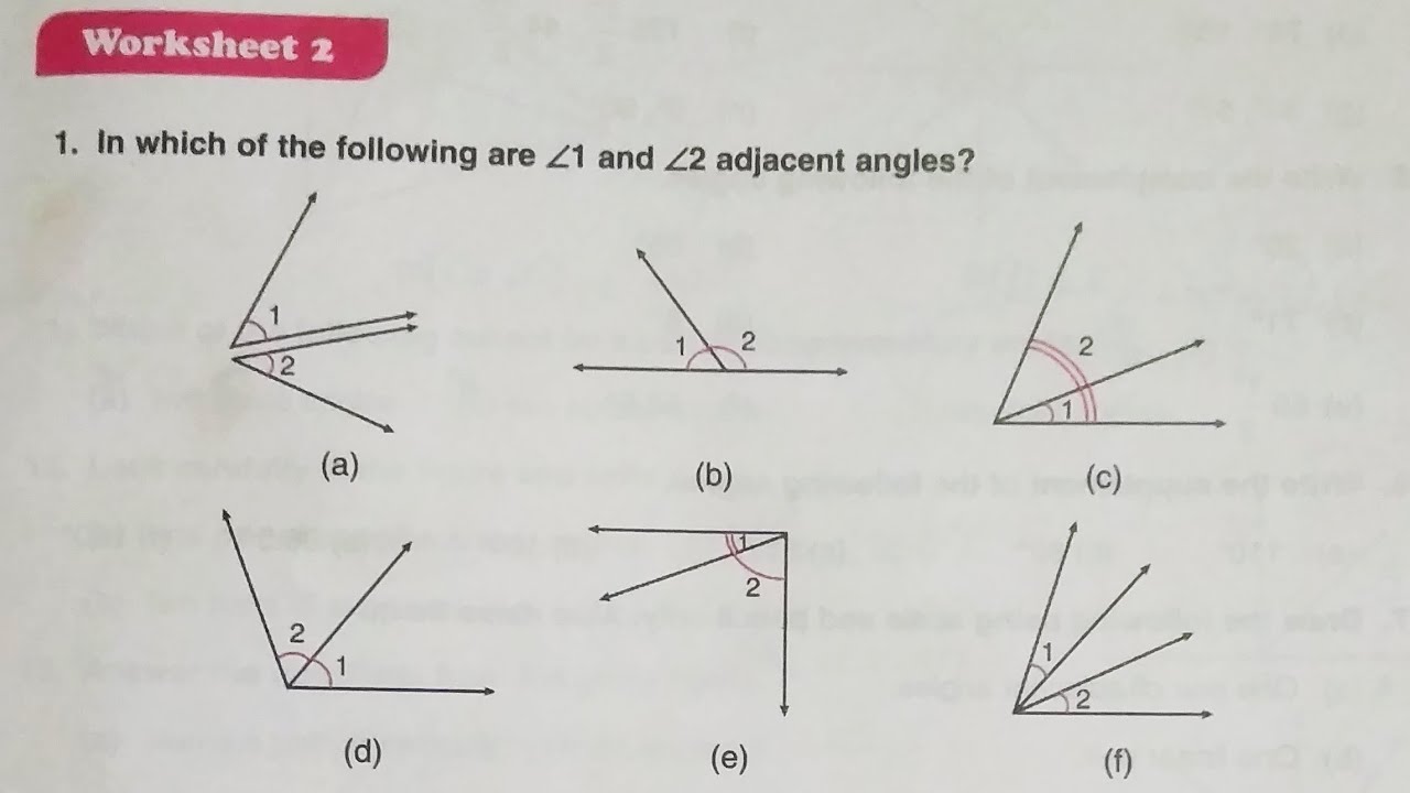 Dav class 6 math chapter 10 worksheet 2 angles q no 7 8 9 10