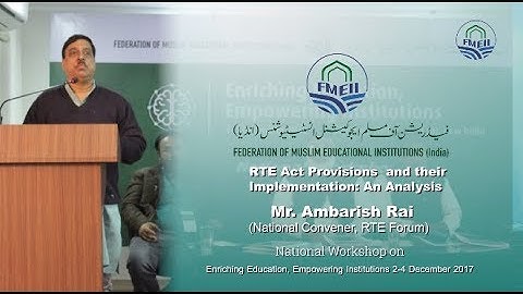RTE Act provisions and their implementation: An Analysis" || Ambarish Rai