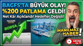 SON DAKİKA:BAGFS BİLANÇO GELDİ! SATIŞLAR %125 ARTTI AMA... BU DETAYA DİKKAT