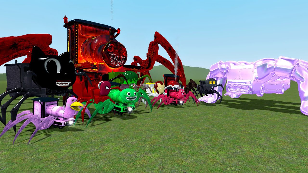CHOO CHOO CHARLES FAMILY VS GIANT RUBY BUS EATER in gmod