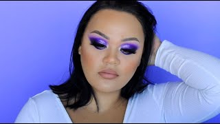 Bright Purple Smokes with Sparkles Makeup Tutorial