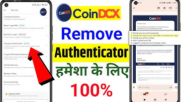 How to remove Two factor Authenticator in coin dcx | coin dcx se Google Authenticator remove kare