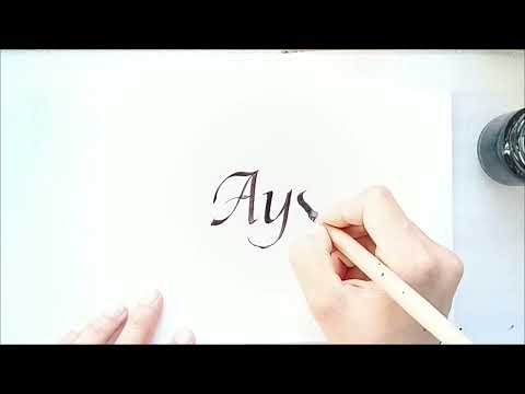 İtalic kaligrafi Ayşe isminin yazılışı - Calligrapher Hayalî