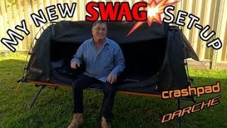 My New Swag Set Up  Swag Set Up on  Darche Camp Stretcher with a Crash Pad Swag