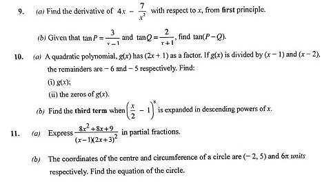 WASSCE 2023 Elective Further Mathematics Paper 2 Q9 to Q11 Pure Mathematics Section