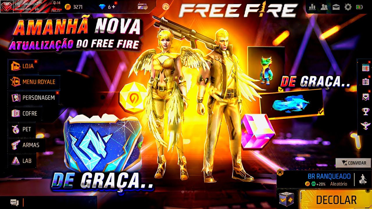 É AMANHÃ! NOVA ATUALIZAÇÃO E MUITAS NOVIDADES CHEGANDO NO FREE FIRE! #