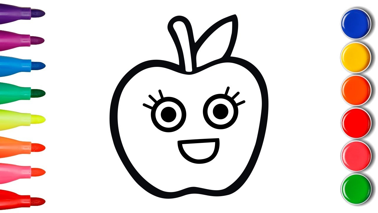 let-s-learn-how-to-draw-and-coloring-colorful-apple-and-strawberry