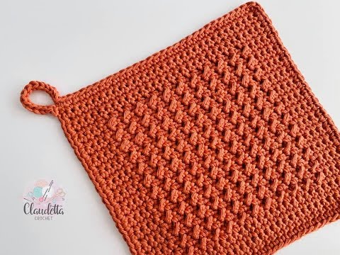 🇺🇸 How To Crochet Potholder / Washcloth BEGINNER