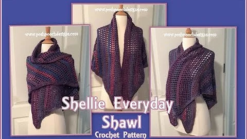 Shellie Everyday Shawl Crochet Pattern #crochet #c...