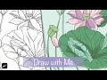 🎧Draw Lotus With Me in Procreate 💫🌱From line art to coloring
