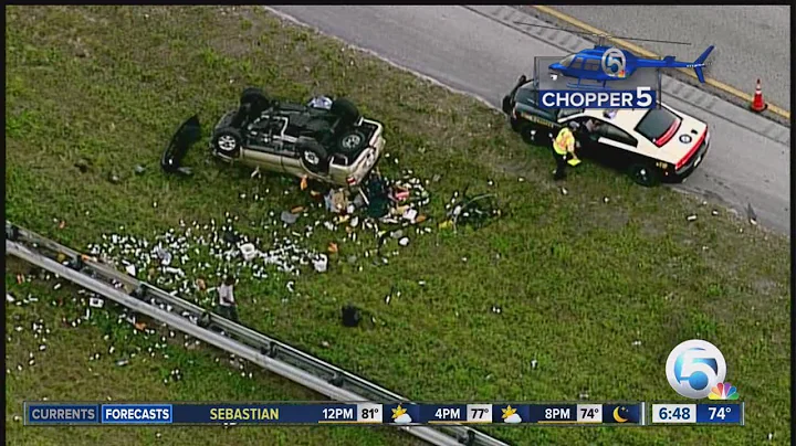 I-95 crash creating backups in southern Palm Beach County