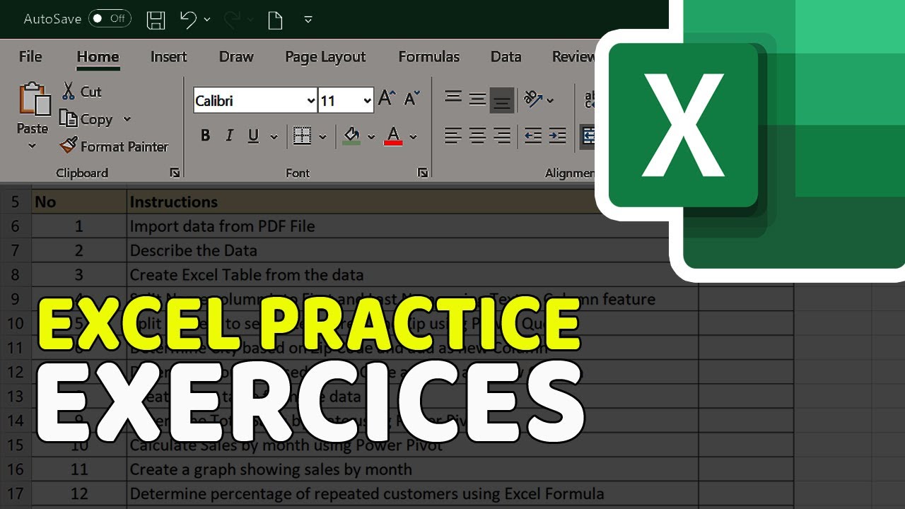 Excel Exercises for Practice - YouTube