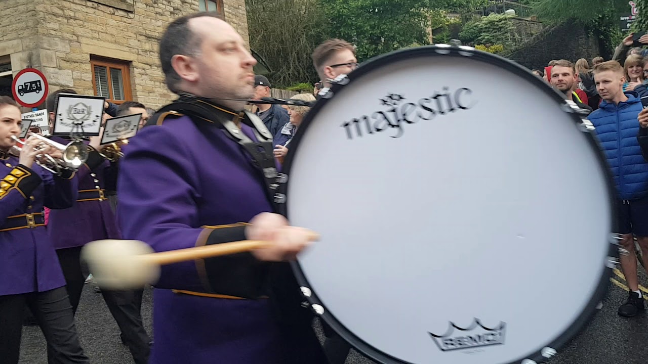Brighouse and Rastrick Band march through Delph on Whit Friday 2019 YouTube