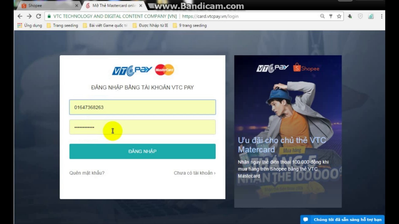 HƯỚNG DẪN MUA HÀNG SHOPEE BẰNG THẺ VTC MASTERCARD - youtube