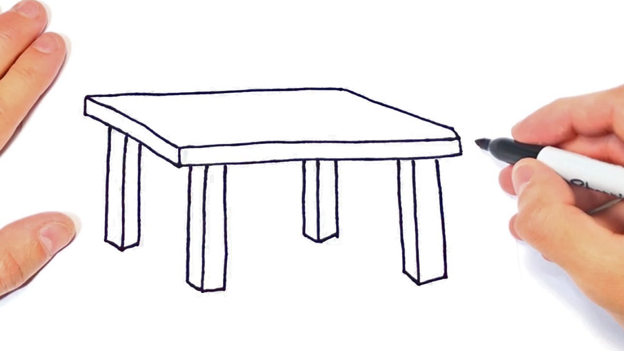 How To Draw A Table Step By Step Easy Drawings Youtube