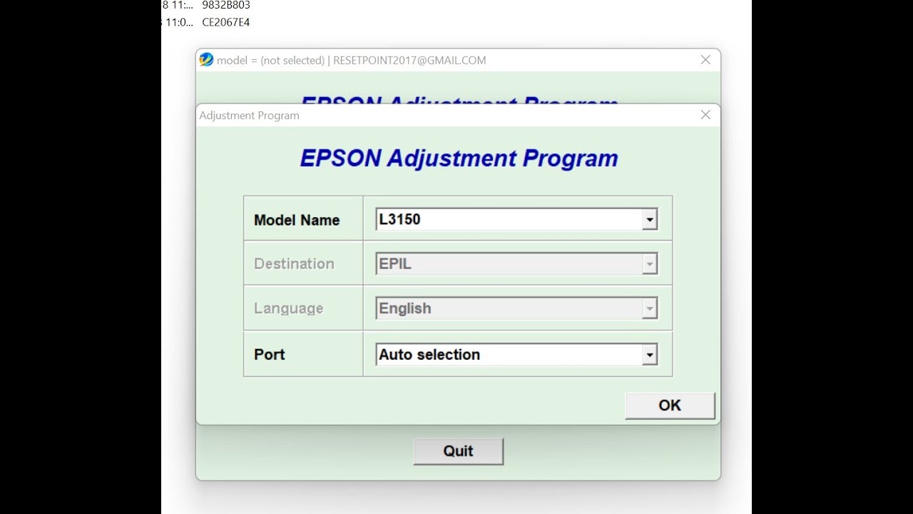 Adjustment program 3150. Adjustment program 3150