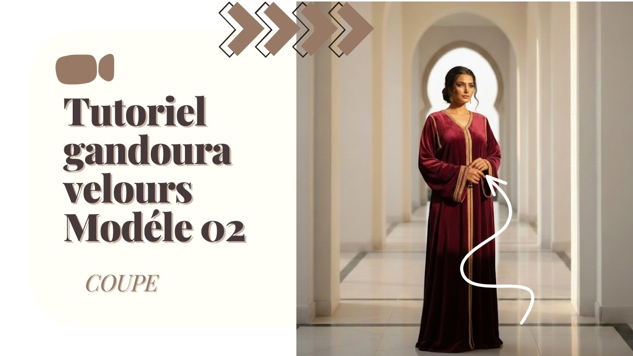 Robe Gandoura en velours -Modèle 02- : Coupe