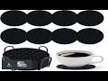Coasters Set of 8 Silicone with Holder Coffee Drinks Beer Coasters Anti SLI