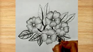 flower drawing | flower drawing easy | flower drawing step by step |  easy drawing | pencil drawing