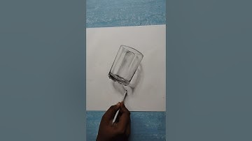 3D REALISTIC glass drawing with grafite pencil😯. #art #3dart #realistic #shorts