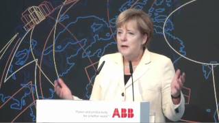 Angela Merkel Highlights New Engineering Jobs At Abb