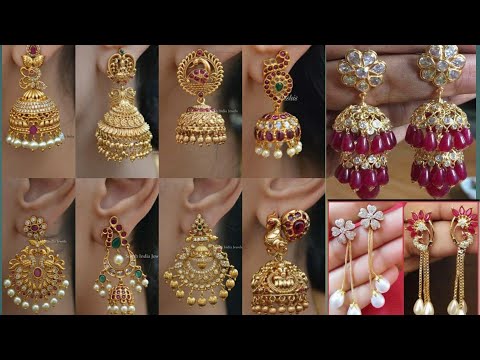 latest gold earrings 2022 || gold jhumkas|| gold jewellery