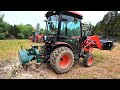 KIOTI CK2610 Compact tractor review-Stump grinding, grapple work &amp; more!