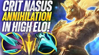 Full Crit Nasus ANNIHILATION in high elo! Rank 1 Nasus | Carnarius | League of Legends