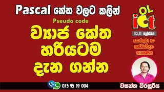 Pseudo code OL ict pascal programing Best OL ICT guess question, sinhala tutorial (maximum views )