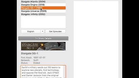 How to find a TV Show in renameMyTVSeries