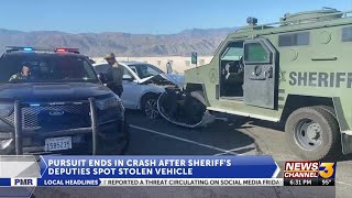 Pursuit in Palm Desert ends in crash with armored vehicle, driver hospitalized