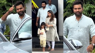 Family Travel Mode: Rohit Sharma, Wife, and Daughter Snapped at Kalina Airport ❤️📸✈️