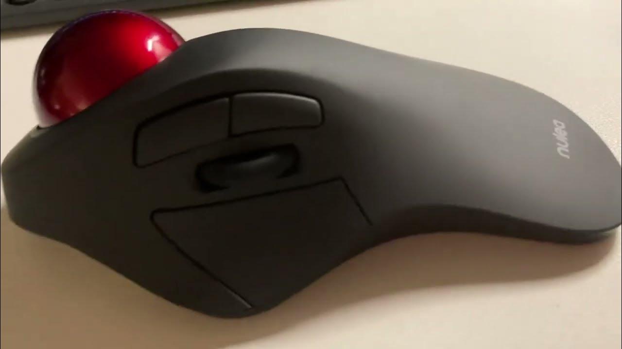 Wireless Trackball Mouse, Rechargeable Ergonomic Design, Index Finger