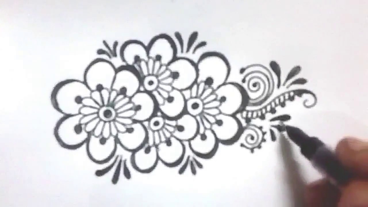 How To Draw Easy Simple Floral Henna Mehndi Design On Hand Step By