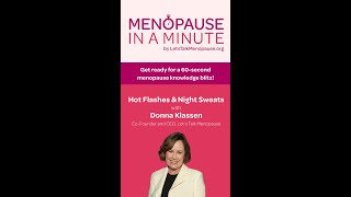 Menopause In A Minute Hot Flashes And Night Sweats