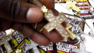 LIL WAYNE'S SMALL DIAMOND CROSS & CHAIN $75