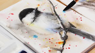 Watercolor Bird Painting Tutorial  Step by Step How To Paint a Chickadee With Watercolours