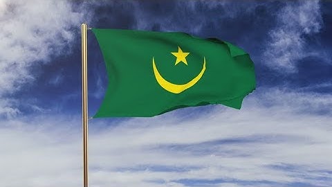 4K Mauritania flag waving in the wind. Green screen, alpha matte. Loopable animation Stock video