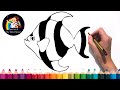 Teach drawing for kids - How to draw a fish easily