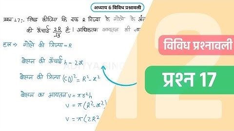Class 12 Maths Chapter 6 Miscellaneous Exercise Question 17 | Vividh Prashnavali | Hindi Medium