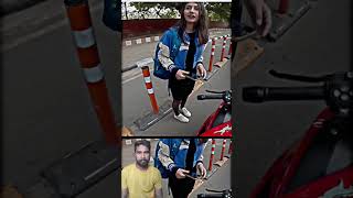 Biker helping cute stranger girl on asking for Lift 🥰#shorts #bike #rider #cutegirl #helping #short