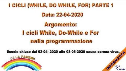 I cicli While, Do-While e For parte 1
