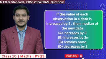 If the value of each observation in a data is increased by 2 , then median of the new data #cbse