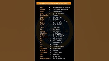 BEST YOUTUBE CHANNELS TO LEARN CODING IN 2024 #coding #techtalks #youtube #channels #learning #ai