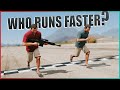 GTA V - Does a Player run Faster with a Gun?