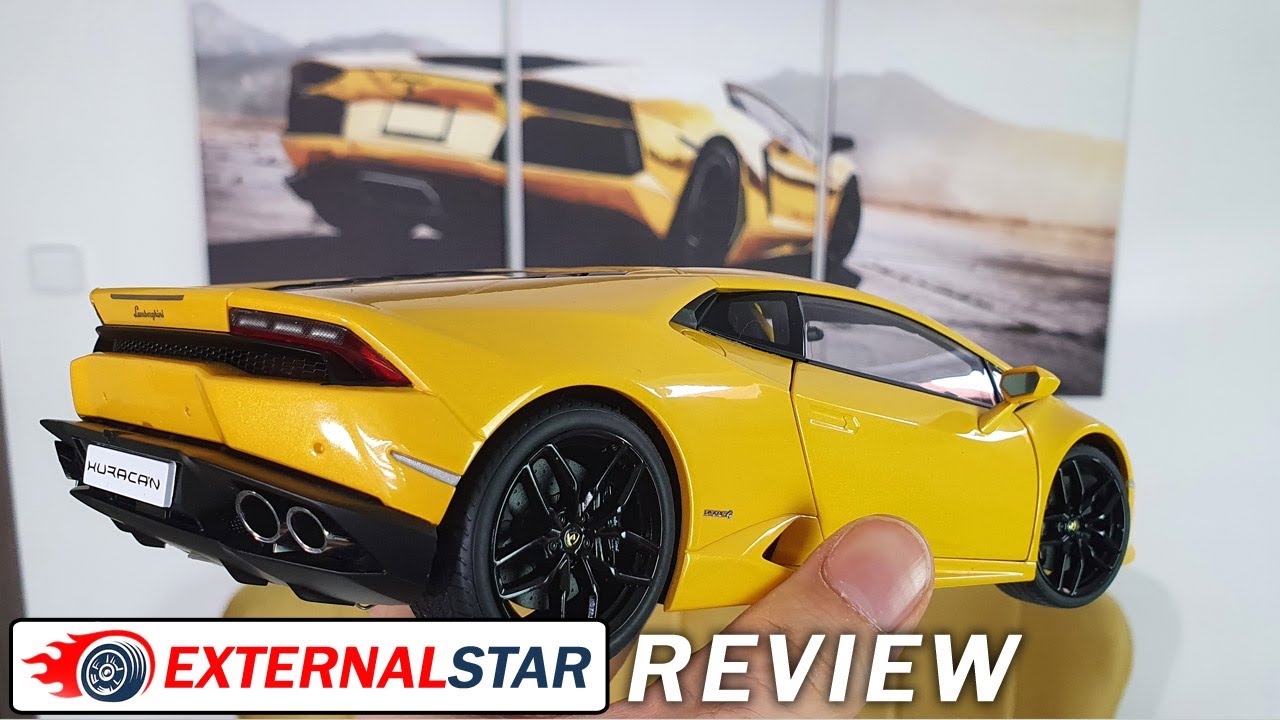 Unboxing: Lamborghini Huracán LP610-4 2014 yellow 1:18 AUTOart