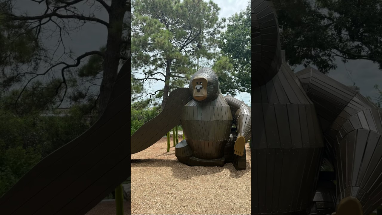 Hermann Park in Houston now has a renovated, fun monkey-themed playground for kids.