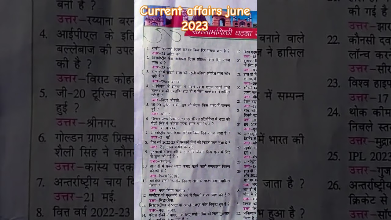 success mirror book।। current affairs GK questions 