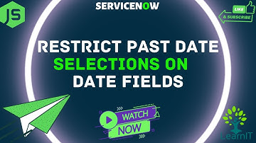 Restrict Past Date Selections on Date field | UI Policies | ServiceNow